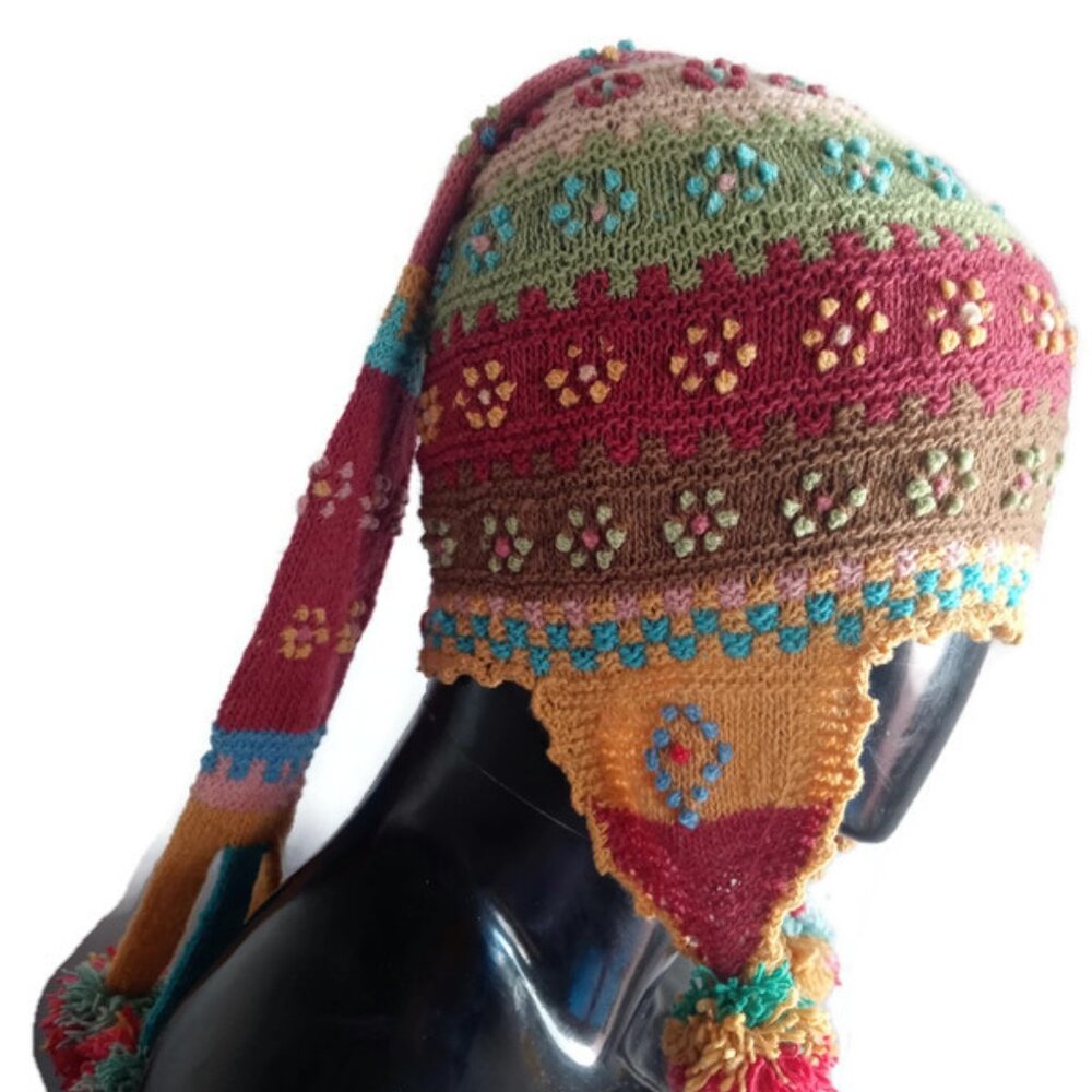 Beasnie Traditional Andean Chullo Hat Winter Warm Cusco